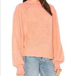 Free People Elderflower sweater in coral